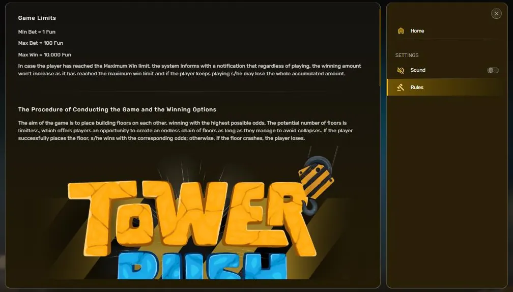 Tower Rush aturan Game Limits: Min Bet, Max Bet dan Max Win di demo Tower Rush aturan Game Limits: Min Bet, Max Bet dan Max Win di demo